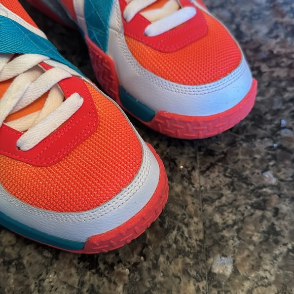 Nike Air Raid Sneakers white automic mango and turbo green 652359 EUC 10.5 - Picture 14 of 16